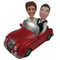 Personalized Custom bobbleheads with red car