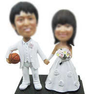 Personalized Custom Wedding bobbleheads of basketball