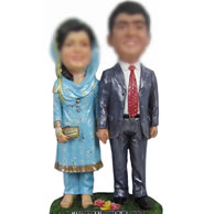 Personalized Custom Wedding bobbleheads of Indian bride