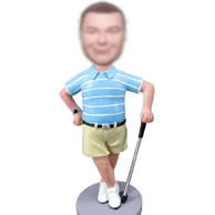 Personalized golf bobble head doll