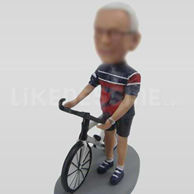 Man bobblehead  with bike
