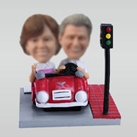 Personalized custom couple with car bobbleheads