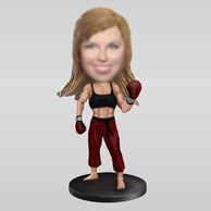 Personalized custom Female boxer bobbleheads