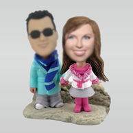 Personalized custom Happiness couple bobblehead doll