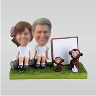 Personalized custom lovers and Monkey bobbleheads