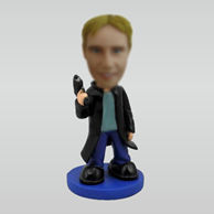 Personalized man with gun bobbleheads