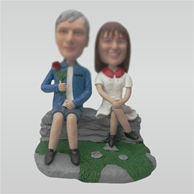 Custom rose couple bobbleheads