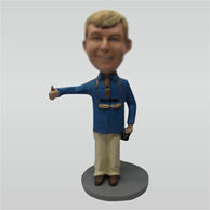 Custom blue shirt bobbleheads