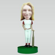 Personalized custom female baseball bobbleheads