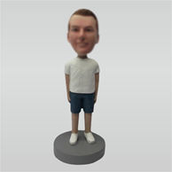 Custom white tshirt bobbleheads