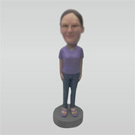 Custom blue jeans woman bobbleheads