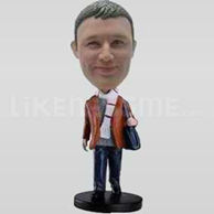 Custom Bobblehead Man White Scarf-11156