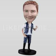 Custom Bobblehead Man Casual 10-11196