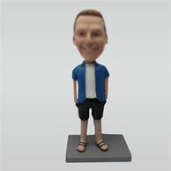 Custom black shorts bobble heads