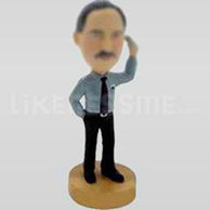 Custom Bobblehead Man Holding Phone-11206