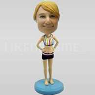 Custom Bobblehead Woman Halter Top-11341