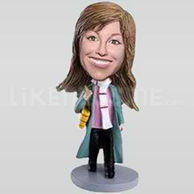 Custom Bobblehead Woman Raincoat-11356