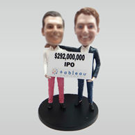 Personalized custom work together bobbleheads