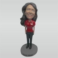 Custom red tshirt bobbleheads