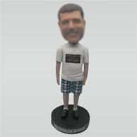 Custom white tshirt bobble head