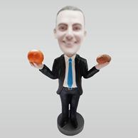 Custom black suit bobblehead doll