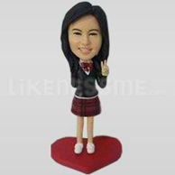 Custom Bobblehead Girl Peace Sign-11629