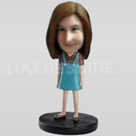 Custom Bobblehead Little Girl Blue Dress-11634