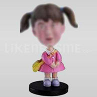 Custom Bobblehead Little Girl Pink Dress-11635