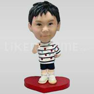 Custom Bobblehead Boy On Heart-11646