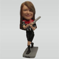 Custom female baseball bobble heads