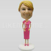 Woman in Pink Chinese Outfit Bobblehead-11678