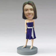 Custom blue derss girl bobbleheads