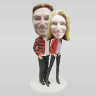 Personalized custom lovers bobblehead dolls