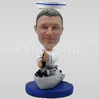 Navy Themed Bobblehead with Ship-11801