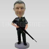 Swat Team Officer Bobblehead with Gun-11804