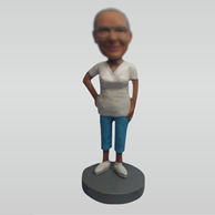 Custom white shoes female bobbleheads