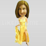 Bobble Head Doll fashion Yellow Dress-11821