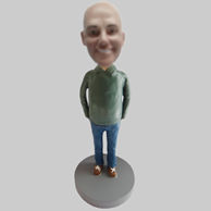 Personalized custom casual man bobble heads