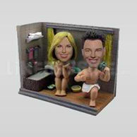 Naked Bathroom Couple Bobbleheads-11903