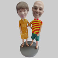 Personalized custom sweet couple bobblehead doll