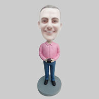 Custom pink shirt man bobbleheads