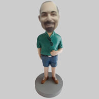 Personalized custom casual man bobblehead