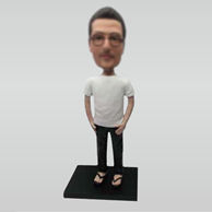 Custom black jeans bobble heads