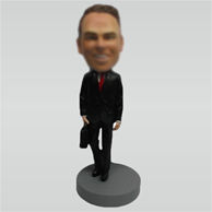 Custom black suit male bobbleheads