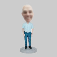 Custom blue jeans bobbleheads