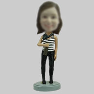 Custom female hold beer bobbleheads