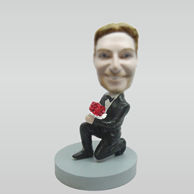 Personalized custom black suit bobblehead