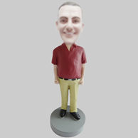 Personalized custom casual man bobblehead doll