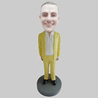 Custom yellow suit bobbleheads