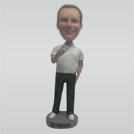 Custom white shoes man bobble heads